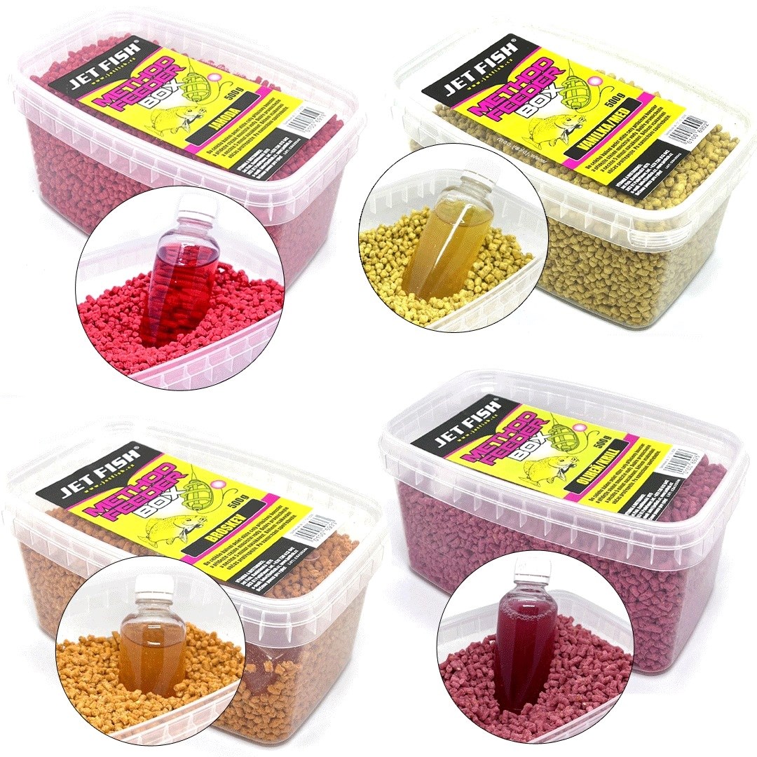 Jet Fish pelety feeder method box 500g