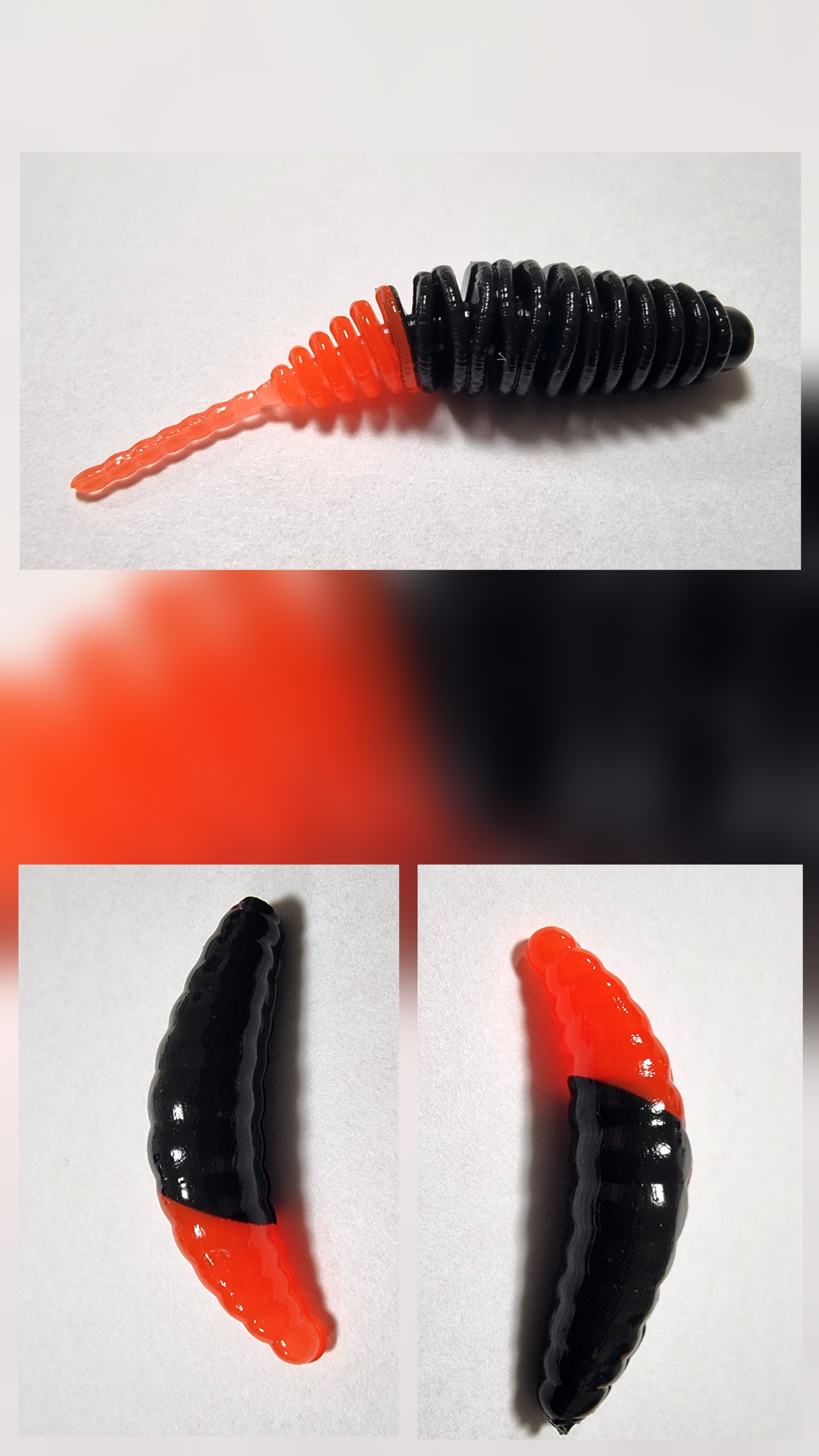 Maggot BLACK + DARK ORANGE (NOVINKA) 35mm -1,2g