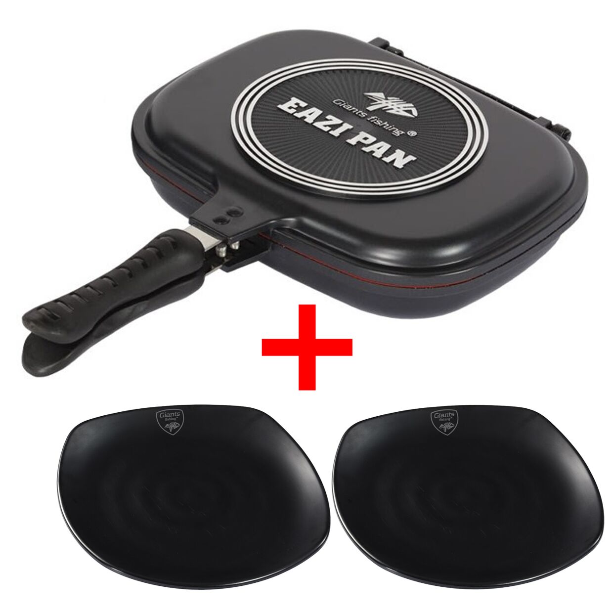 Giants fishing Akčný set Panvica na varenie Eazi Medium + 2x Tanier Plate Black Large