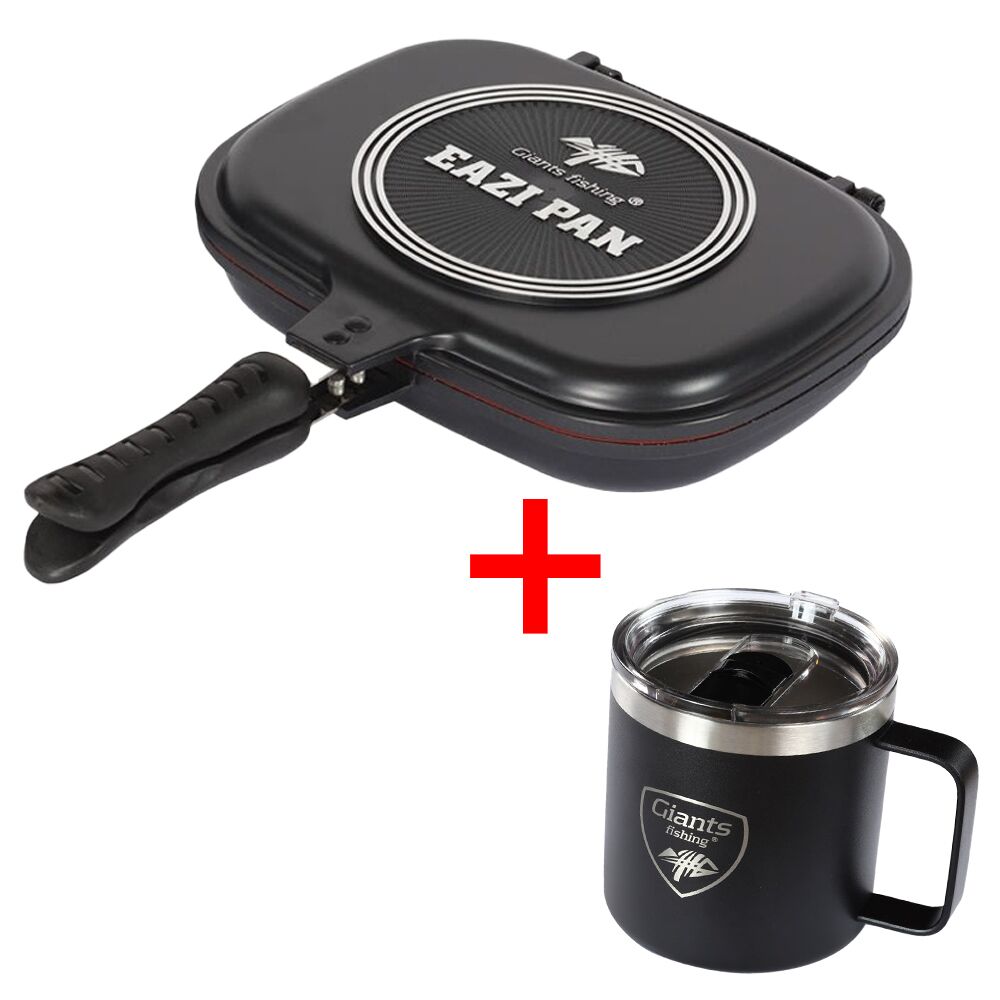 Giants fishing Akčný set Panvica na varenie Eazi Pan Medium + Nerezový thermo hrnček 400ml