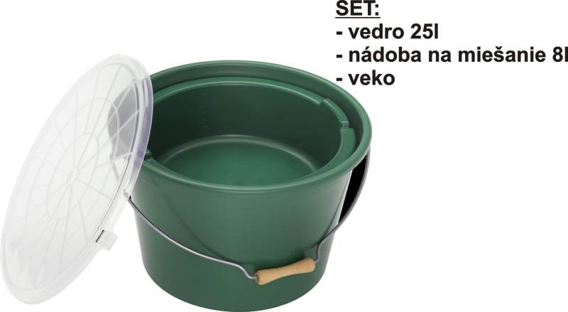 Kompletný SET - Vedro 25l, miska 8l + veko