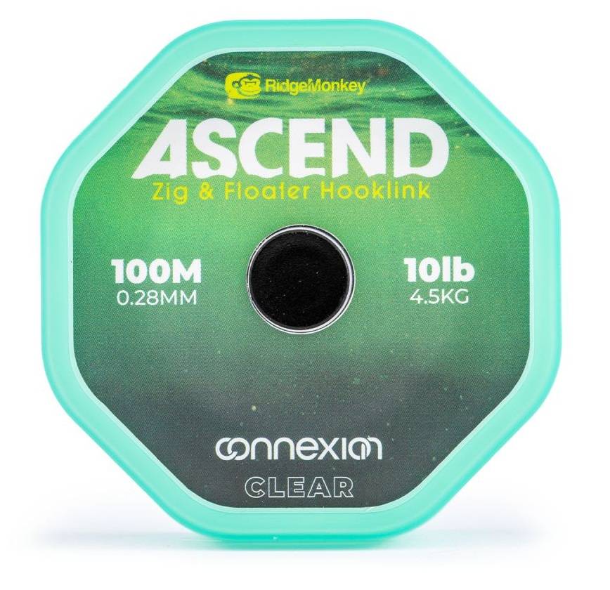Ascend Zig & Floater Hooklink 10lb 0.28mm 100m Clear