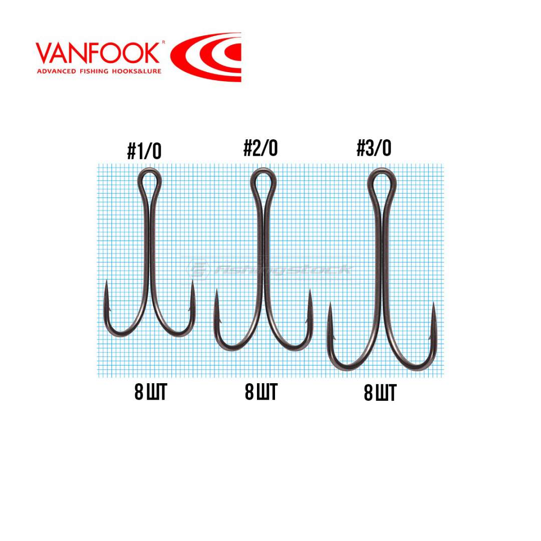 Dvojháčik Vanfook Premier Double Long Shank DW-20B 1/0 8ks
